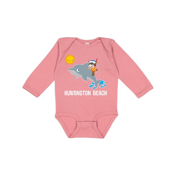Inktastic Huntington Beach California Boys or Girls Long Sleeve Baby Bodysuit