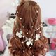 thumbnail image 4 of KAKOWELY Diadema con flor de tela perlada para novia, accesorios para el cabello (blanco), 4 of 4