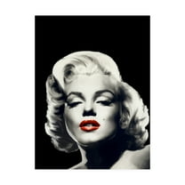 Trademark Fine Art 'Red Lips Marilyn In Black' Canvas Art by Chris Consani