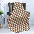 thumbnail image 4 of Abstract Soft Flannel Fleece Throw Blanket, Modern Style Origami Inspired Mosaic Tile with Hexagonal Shapes, Cozy Plush for Indoor and Outdoor Use, 50" x 60", Charcoal Grey Orange, by Ambesonne, 4 of 5
