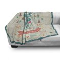 thumbnail image 3 of Vintage Soft Flannel Fleece Throw Blanket, Reindeer with Antlers with Tribal Element and Flowers, Cozy Plush for Indoor and Outdoor Use, 50" x 60", Multicolor, by Ambesonne, 3 of 6