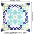 thumbnail image 6 of Outdoor Waterproof Pillow Covers 16x16 Inch Set of 4 Decorative Spring Floral Covers for Patio Furniture Porch (16 * 16inch/40 * 40cm, Blue and Teal), 6 of 6