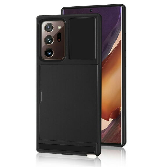 GoldCherry Case for Samsung Galaxy Note 20 Ultra Case,With Card Holder Wallet Case Slot Armor Slim Dual Layer Protective Cover for Samsung Galaxy Note 20 Ultra 6.9 Inch(Black)