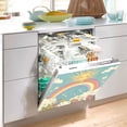 thumbnail image 2 of Yayeee Magnetic Dishwasher Cover for The Front Decoration Home Kitchen Machine Sticker Protector, Retro Beige Rainbow, 2 of 6