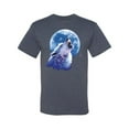 thumbnail image 2 of Wolf Howling at the Moon | Mens Animal Lover Graphic T-Shirt, Vintage Heather Blue, Medium, 2 of 3