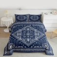 thumbnail image 2 of Manfei Exotic Style Flowers Bedding Comforter Set,Rustic Damask Floral Twin Comforter Sets,Deepblue White Bedding Set For Kids,Ultra Soft Home Decor Reversible,2 Pieces, 2 of 8