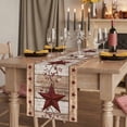 thumbnail image 2 of Table Runners 72 Inches Long Dress Scarves, Red Texas Star Vintage Farmhouse Kitchen/Dining Table Runner, Coffee Tablerunners, Farmhouse Berry Brown Wooden 14x72 Inch, 2 of 9