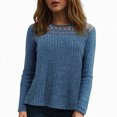 thumbnail image 4 of Towmus Womens Lace Long Sleeve Shirts Fall Tops Fashion Dressy Casual Lightweight Sweaters Mesh Clothes Trendy Fall Outfits, 4 of 9