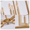 thumbnail image 3 of 22" Modern 6-Light Gold Chandelier, Geometric Metal Pendant Light Fixture for Kitchen Island, Dining Room, Entryway, or Foyer, Industrial Hanging Farmhouse Ceiling Light, Bulbs Not Included, 3 of 10