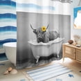 thumbnail image 5 of No Hook Shower Curtain, Funny Yak Shower Curtains for Bathroom with See Through Top Window, Cute Art Vintage Lovely Animals on Bathtub Waterproof & Washable Bath Curtain Standard 72"x72", 5 of 9