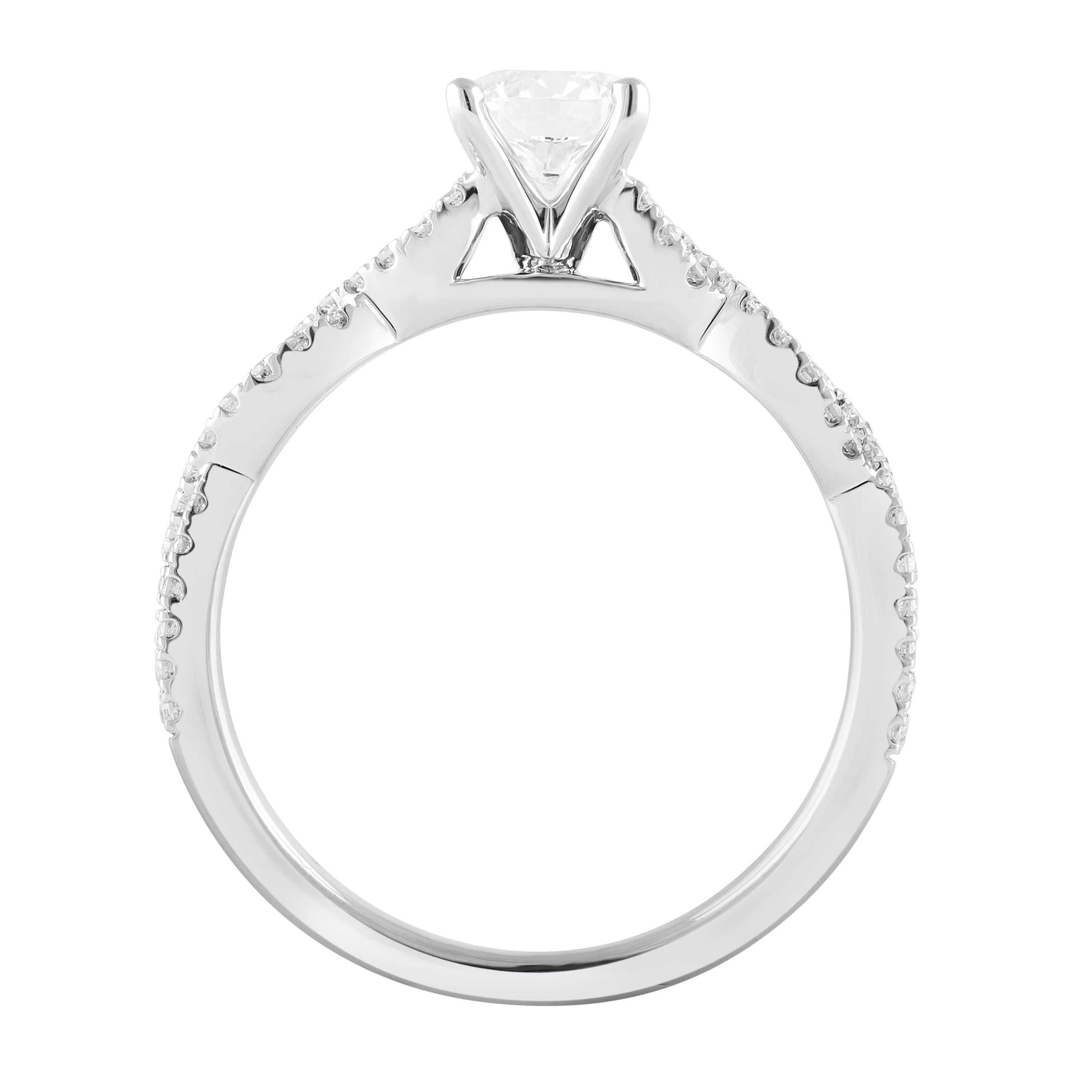 Unique Moments 1 Ct Round Lab Grown Diamond Engagement Ring in 10K White Gold (J, SI-I1)