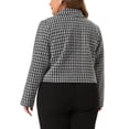 thumbnail image 4 of DARING DIVA Women's Plus Tweed Blazer Jacket Notched Lapel Business Black 4X, 4 of 6