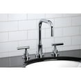 thumbnail image 2 of Kingston Brass FSC8931CML Manhattan Widespread Bathroom Faucet with Brass Pop-Up, Polished Chrome, 2 of 5