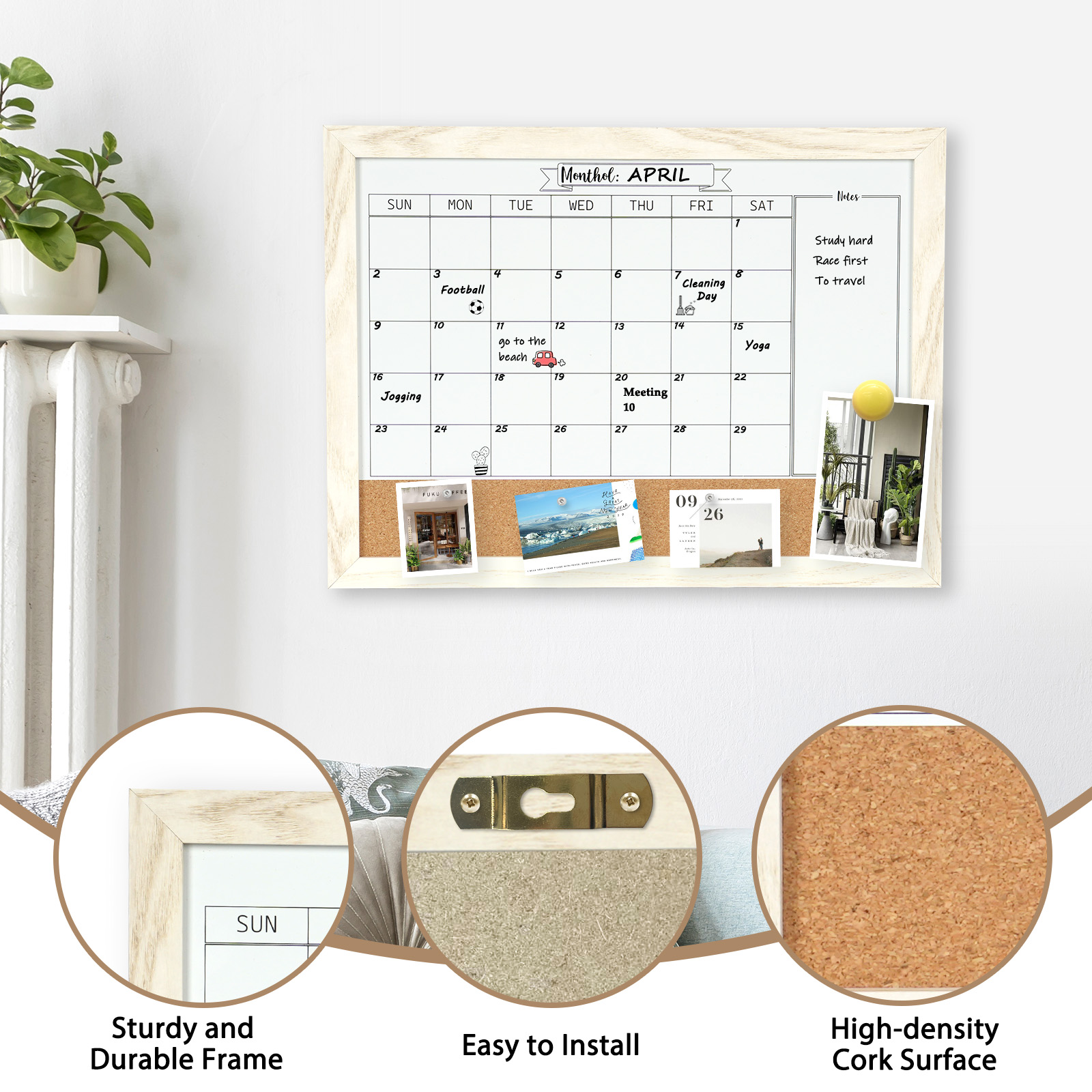 Dollar Boss 16x12 Inch 2-In-1 Magnetic Whiteboard & Corkboard photo 6