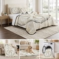 thumbnail image 6 of Twin XL Quilt Set 68''x98'', Sand Dollar Coastal Lightweight Summer Bedspread Coverlet Set with 2 Pillow Shams, Summer Beach Beige Sea Breathable All Season Quilt Bedding for Dorm/Guest Room, 6 of 9