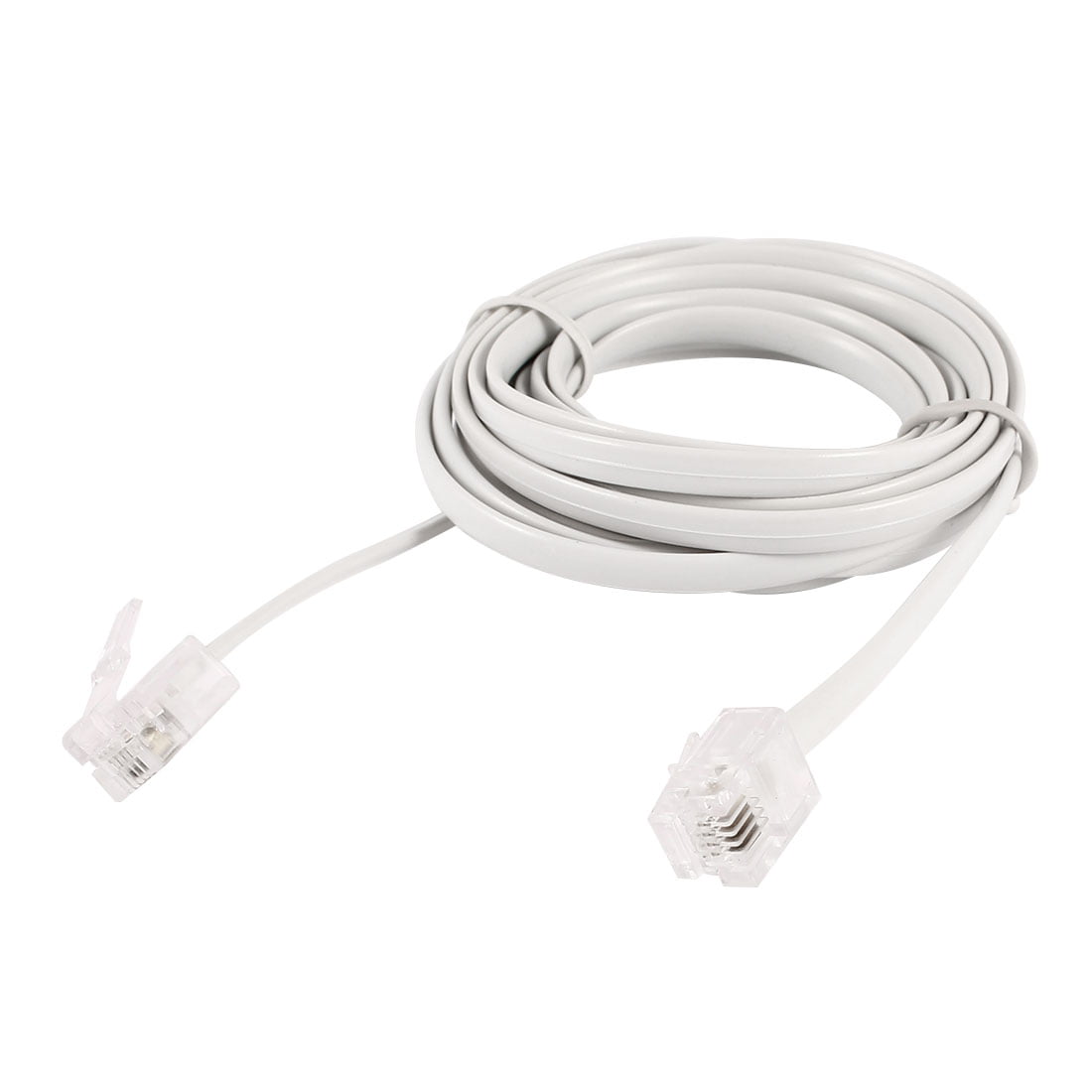 flexible 6ft 1.8M Male RJ9 Telephone Handset Phone Extension Cord Cable white 
