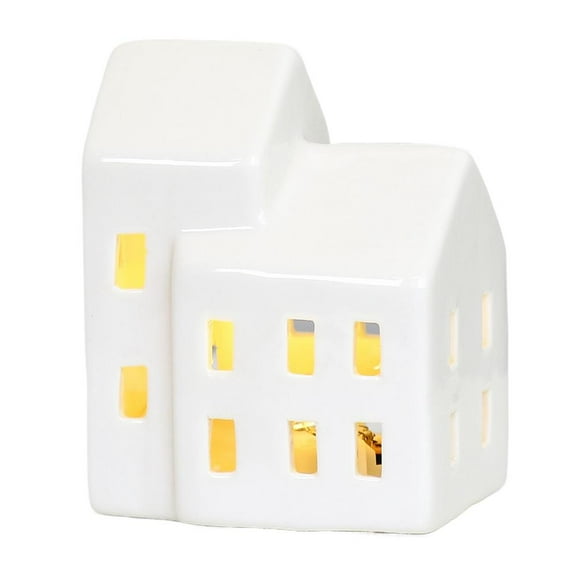 Holiday Tabletops Festive Light-Up Ceramic Christmas Village House Decor