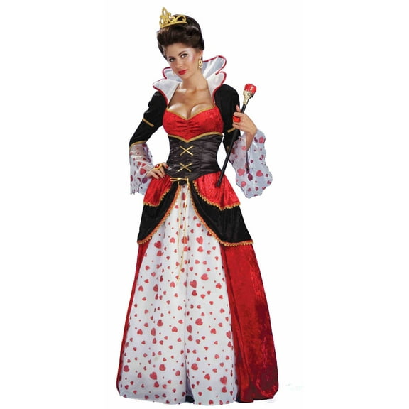 RUBIES II Queen of Hearts Fancy-Dress Costume for Women with Dress and Corset for Adults, One Size