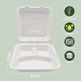 thumbnail image 5 of FPN   to Go Containers  3 Compartment 9x9  Compostable  Takeout Boxes  75 Pack Clamshell  Heavy-Duty Disposable Meal Prep Containers, 5 of 7