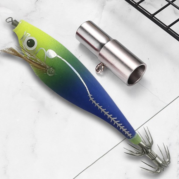 Señuelo de pesca luminoso, cebos biónicos para camarones que brillan en la oscuridad con corrector de plantillas de calamar