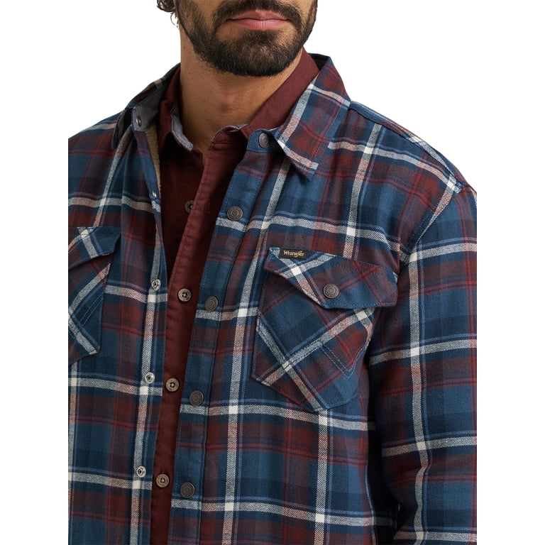 Wrangler Men's Sherpa Lined Relaxed Fit Heavyweight Shirt Jacket photo 4