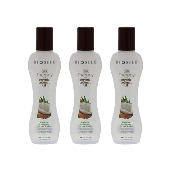BIOSILK Silk Therapy Natural Coconut Oil Leave-In 5.64 oz (Pack of 3)
