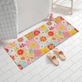 thumbnail image 2 of Pioneer Flower Floral Print Pattern Bathroom Rugs Mat, Non Slip Microfiber Bathroom Rug with Rubber Backing, Soft Mats for Bathroom Floor Tub Shower, 24"x60", 2 of 5