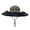 Khaki, variant on Round Double Fan Solar Hat, Battery Powered Cap with USB Charging, Adjustable Size for Men Women Outdoor Summer Activities