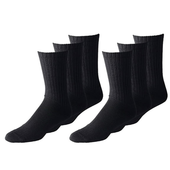Men Crew Socks Shoe Size 10 to 13 in Black and White - Bulk Wholesale Packs (48