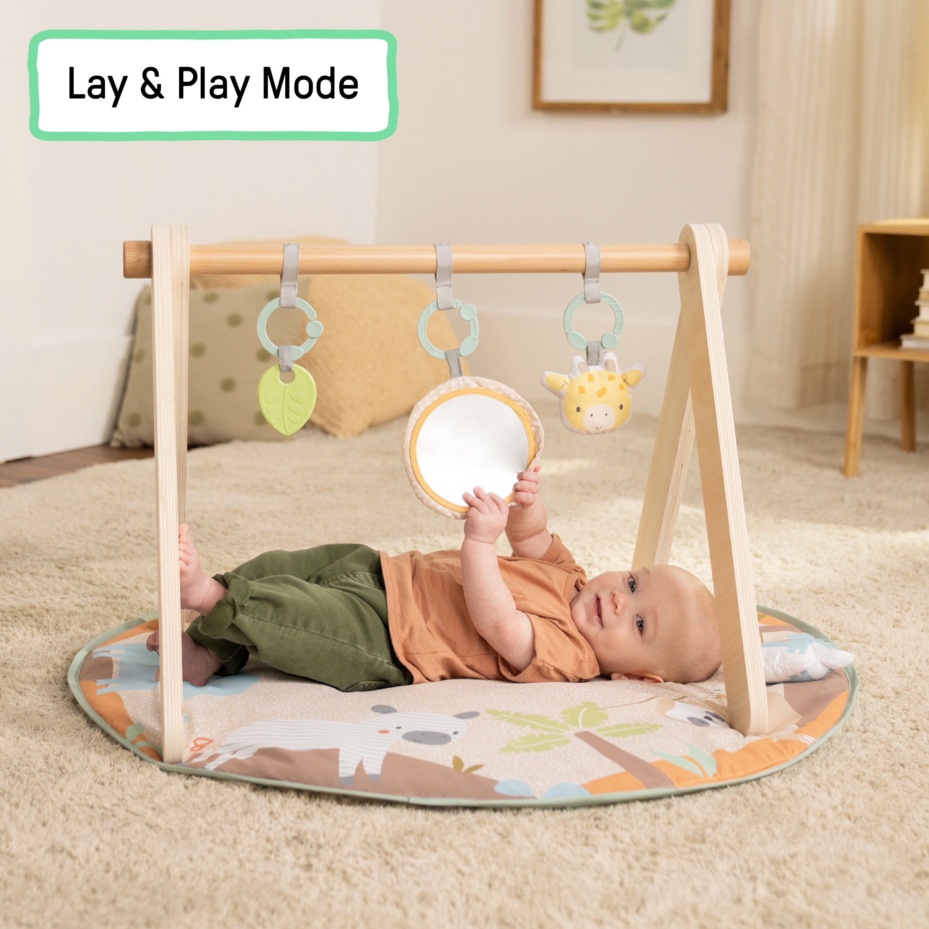 Ingenuity Wonder & Wood Wooden Toy Arch & Play Mat