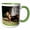 Green/White, variant on 3drose, Basset Hound Standing Near Tree Trunk, Mr, 11oz Magic Transforming Mug