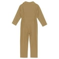 thumbnail image 4 of Raenseen Kids Boys Mechanic Coveralls Long Sleeve One Piece Flightsuit Overalls Jumpsuit Boiler Suit Khaki 10, 4 of 5