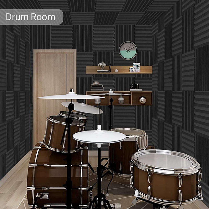 Acoustic Foam Panels Wedges 24 Pack Acoustic Panels 1 x 12 x 12inch Studio Sound Absorbing Tiles Recording Ceiling