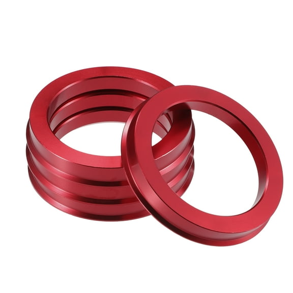 Unique Bargains 4 Pcs Car Hub Centric Rings OD 73.1mm to ID 56.1mm Hub Centric Rings Wheel Bore Center Spacer Red