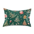 thumbnail image 7 of Yayeee Pillowcase Standard Size Set of 2 Satin Wrinkle Resistant Pillow Case, Green Christmas Gingerbread, 7 of 7