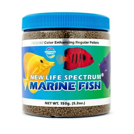 New Life Spectrum Marine Fish Food Pellets, Regular (1-1.5mm), 5.3