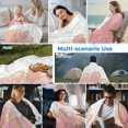 thumbnail image 5 of Pink Gold Cooling Blanket,Lightweight Breathable Summer Throw Blanket with Double Sided Cold Effect,Boho Modern Abstract Minimalist Aesthetic Flower Picnic Blankets Bed Sheet for Hot Sleepers 30"x40", 5 of 8