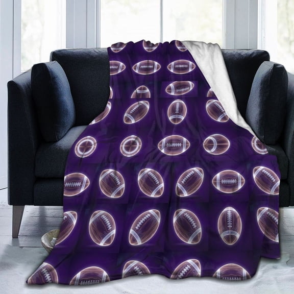 Football Blanket, Football Throw Blanket, Soft Plush Fleece Flannel Blanket, Cozy Home Decor Gift 50x40