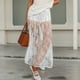 thumbnail image 2 of Falda lisa con cordones para mujer, cintura alta, plisada, con volantes y pliegues., 2 of 8