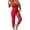Red, variant on Casual Jumpsuits for Women Fashion Adjustable Back Strap Pants Solid Color Pocket Design Jumpsuit Rompers Overalls