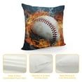 thumbnail image 4 of Heduofu  Baseball Throw Pillow Cover Ball with Fire &amp; Water Printed Sport Themed Square Pillowcase Decorative Cushion Cover Gifts for Boys Men Living Room Couch Office Room Decor  White, 4 of 5