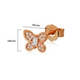 thumbnail image 4 of Rose Gold Tone 925 Sterling Silver Small Butterfly Stud Earrings Cubic Zirconia, 4 of 5