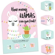 Big Dot of Happiness Whole Llama Fun - Llama Fiesta Baby Shower or Birthday Party Scavenger Hunt - 1 Stand and 48 Game Pieces - Hide and Find Game