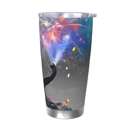 

Logiee Elephant Fireworks Celebration Print 20OZ Car Cup with Lid Stainless Steel Vacuum Insulated Double Wall Travel Tumbler Durable Insulated Coffee Mug Thermal Cup with Straw-Without Straw