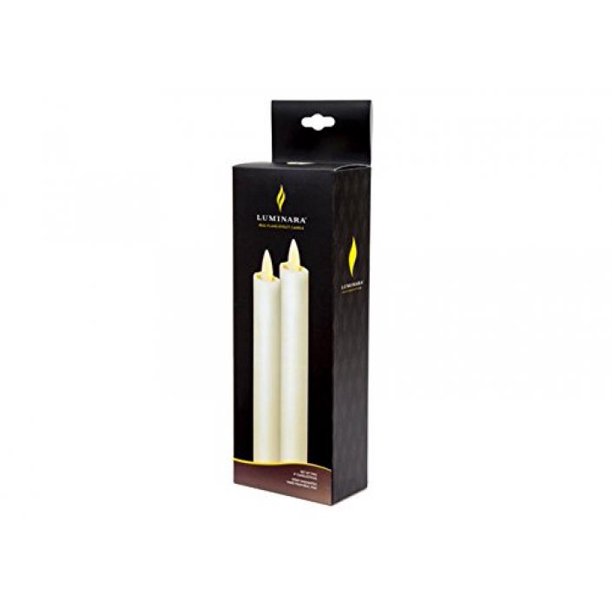 Luminara 8" Ivory Wax Taper Candles, Set Of 2