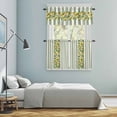 thumbnail image 5 of Sage Green Stripes Kitchen Curtains Sets for Windows 24 Inch Length, Summer Spring Botanical Lemon Leaves Rod Pocket Window Treatments Tier Curtains and Valances Set for Bedroom/Bathroom, 5 of 8