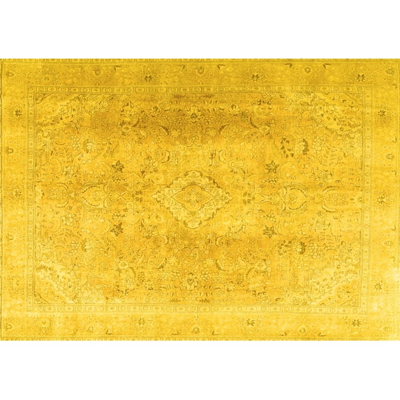 Ahgly Company Indoor Rectangle Persian Yellow Traditional Area Rugs, 2' x 4'