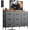 Grey, variant on MCQ 47-inch TV Stand for up to 55 inch TVs, Entertainment Center with RGB LED Lights & Charging Station, Media Console with 9 Fabric Drawers, Black