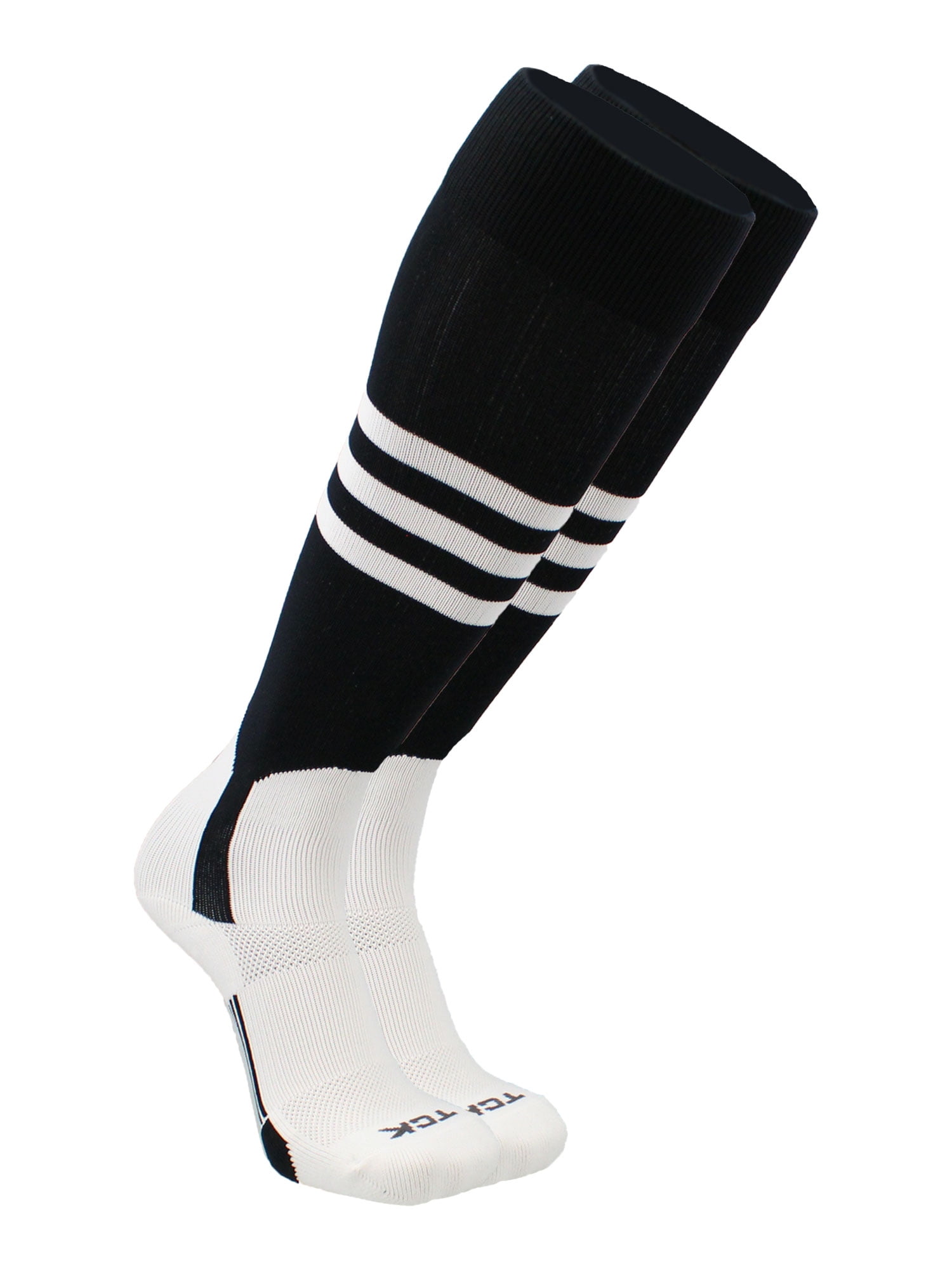 TCK Baseball Stirrup Socks Pattern B (Black/White, XLarge) Black
