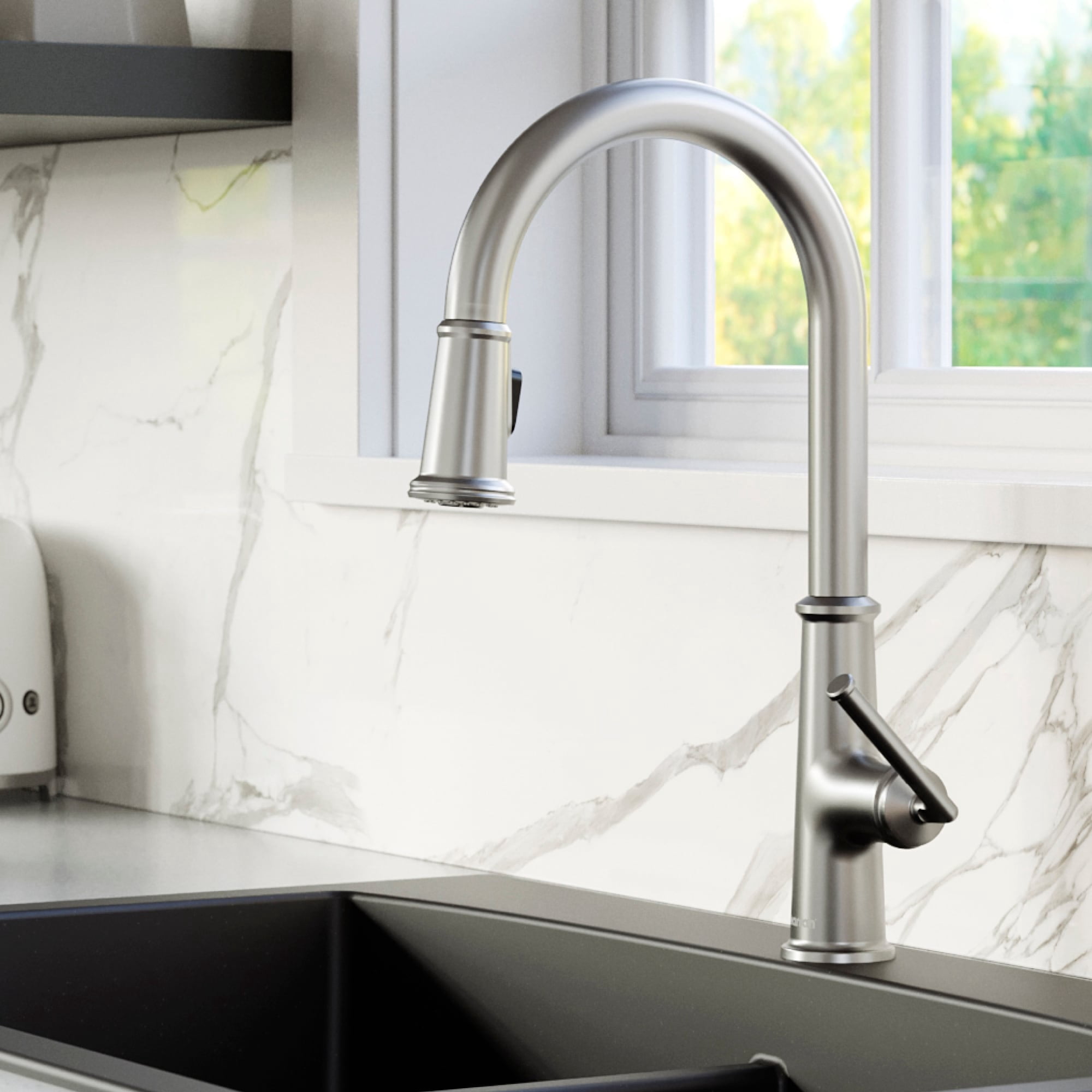 Karran Usa KKF330SS Elwood 1.8 GPM Single Hole Pull Down Kitchen Faucet - Stainless Steel